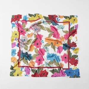 Zara limited edition Satin effect floral scarf